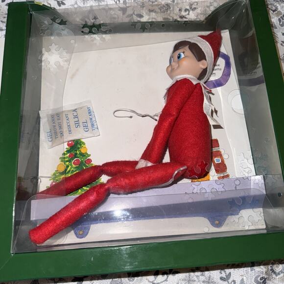 Vtg CCA & B Elf on a Shelf Boy 12 In Doll Brown Hair Blue Eyes With Book In Box - Picture 4 of 13